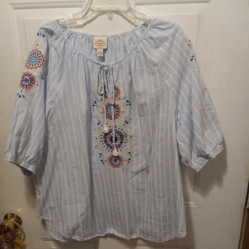 St. John's Bay Embroidered Top